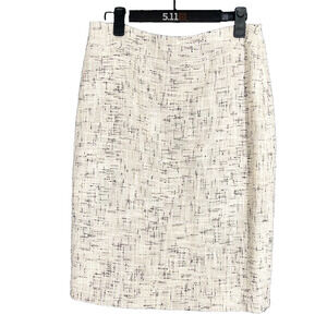 New York & Company Pencil Skirt Womens 10 Beige Tan Classic Tweed Office NWT